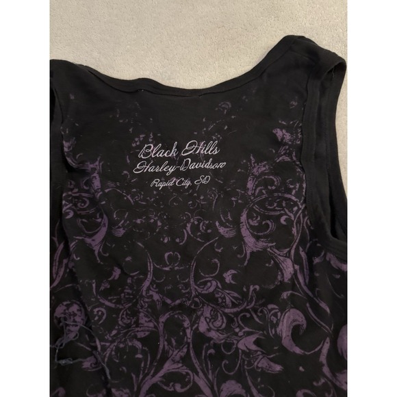 Vintage‎ Rare Women's Harley Davidson Tank Top Size XL Black Hills Sturgis SD - Picture 2 of 4